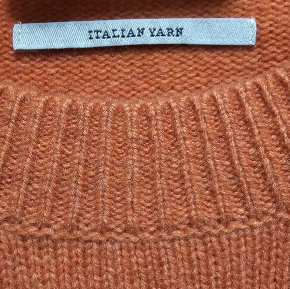 🥝HOST PICK🥝All Saints Kiera Cashmere Sweater Crew pullover burnt orange size L - Picture 7 of 10
